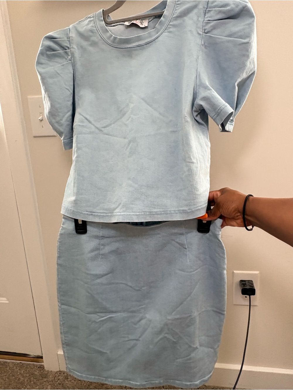 Swank A Posh Light Blue Top or Skirt
